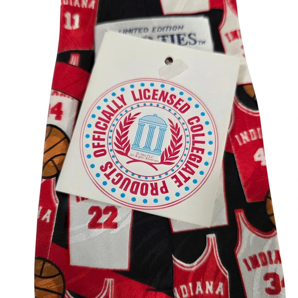 Wear Ties Mens‎ Necktie Red Black Silk Indiana Basketball Jersey Sporty Coach